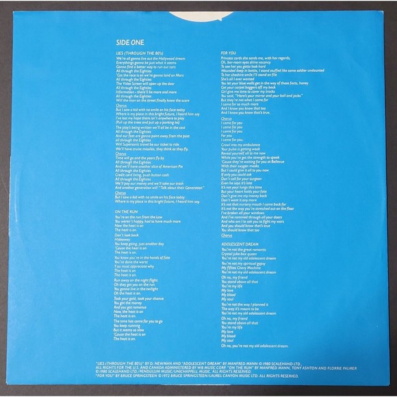 Manfred Mann's Earth Band LP - Chance - Warner Bros. BSK 3498 VG/M- Rock '81 - Picture 3 of 6